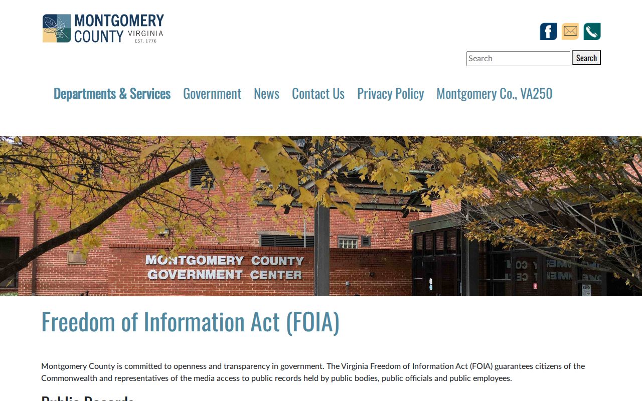 Montgomery County warrant records public-access source: county FOIA timeline and deposit rules